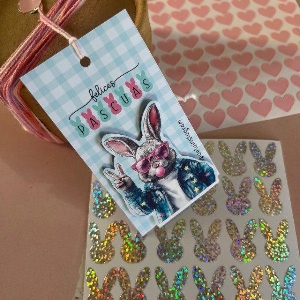 Producto - Tags con aplique Conejos Cool