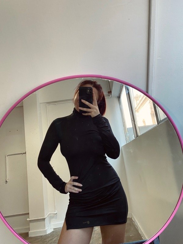 Producto - VESTIDO MODAL CUELLO NEGRO
