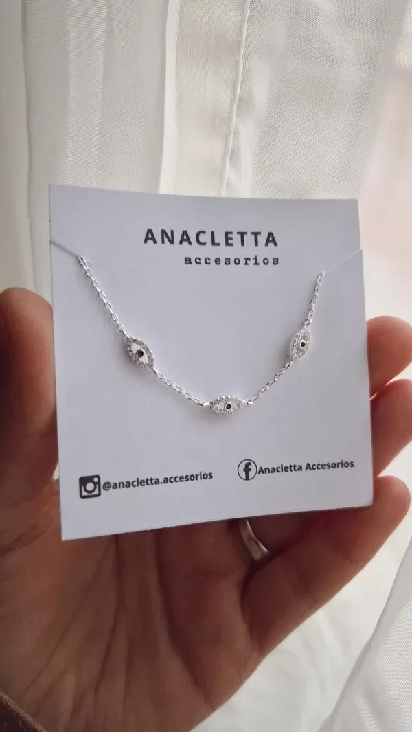 Producto - Pulsera tres ojitos con cubic plata 925