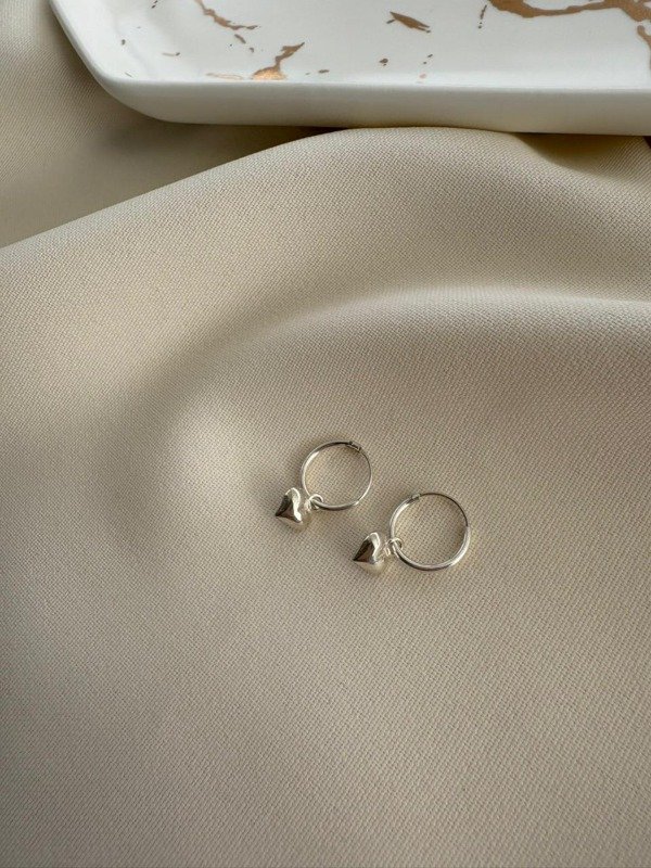 Producto - Aros corazon liso 12mm - Plata 925
