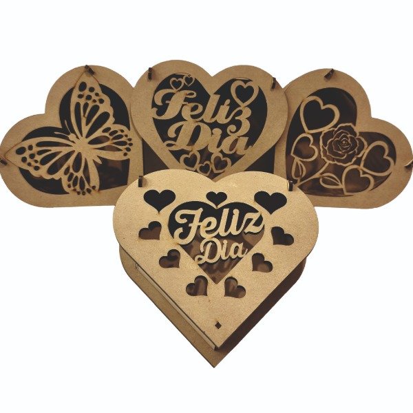 Producto - Caja Corazón Tapa Bisagra Fibrofacil X 10