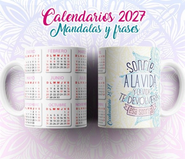 Producto - Plantillas Sublimar Tazas Calendarios 2027 Mandalas Frases Sublimacion - 4