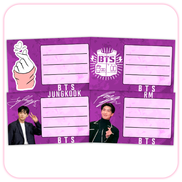 Producto - Kit Imprimible Etiquetas para Cuaderno BTS