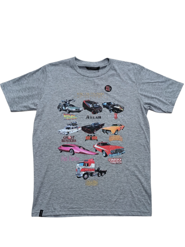 Producto - REMERA AUTOS FAMOSOS  GRIS
