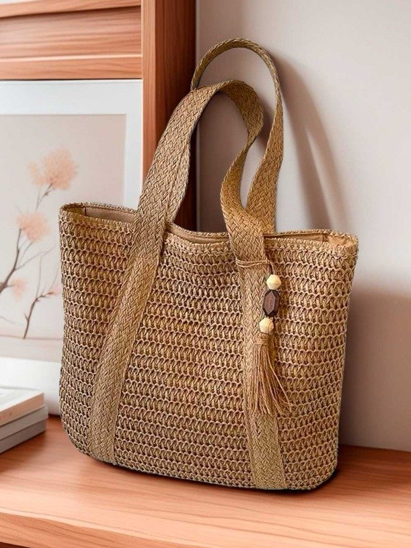 Producto - Bolso de rafia Toscana con borla