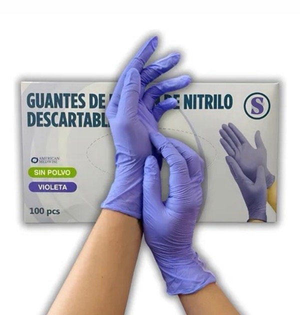 Producto - Guantes de nitrilo Euromix violetas talle S
