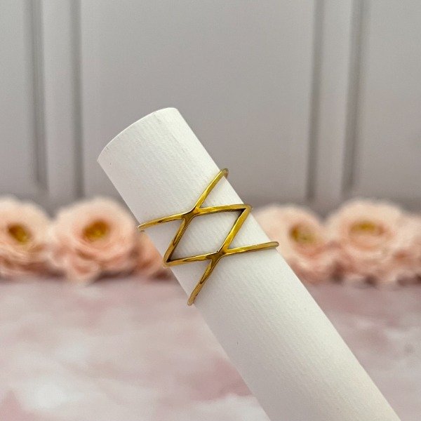 Producto - Anillo Acero Dorado Art. 102