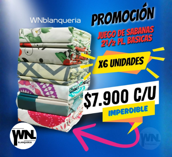 Producto - SABANAS 2 Y MEDIDA PL COMBO X6 UNIDADES COMBO OFERETA