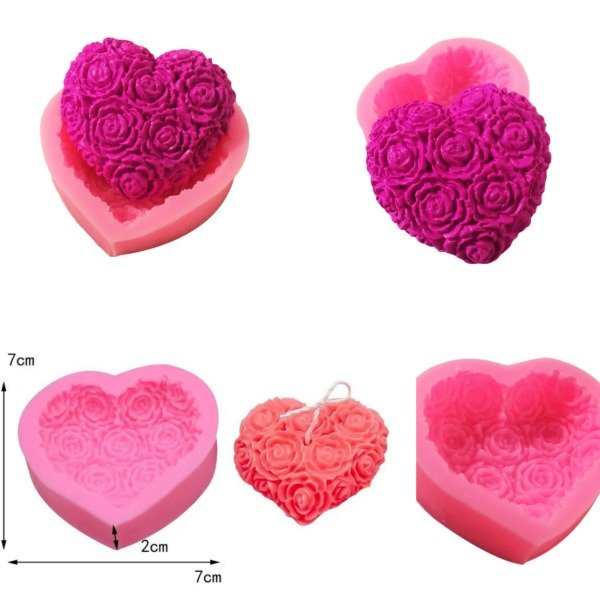 Producto - Molde de silicona corazón de rosas