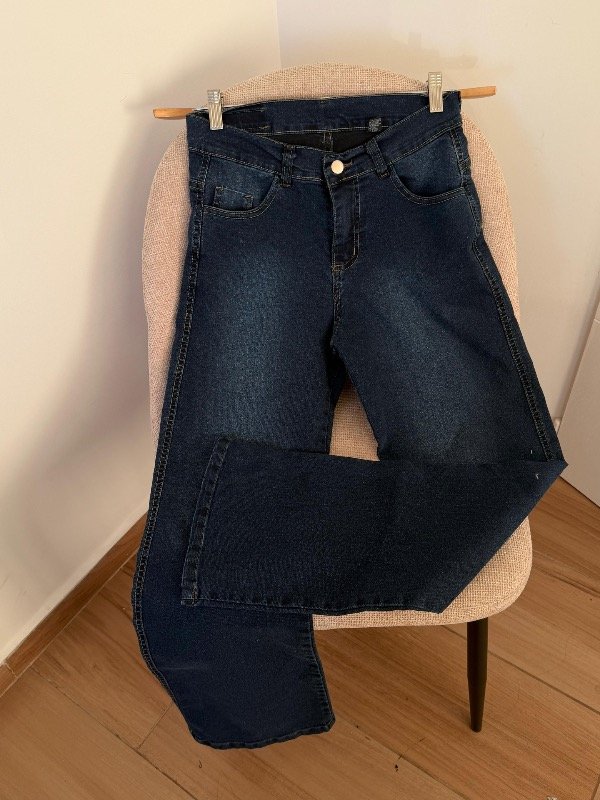 Producto - Wide Leg Azul Clásico (elastizado/tiro alto)