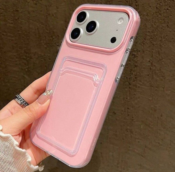 Producto - Funda AURORA Rosa con tarjetero o porta Polaroid (IPhone 17)