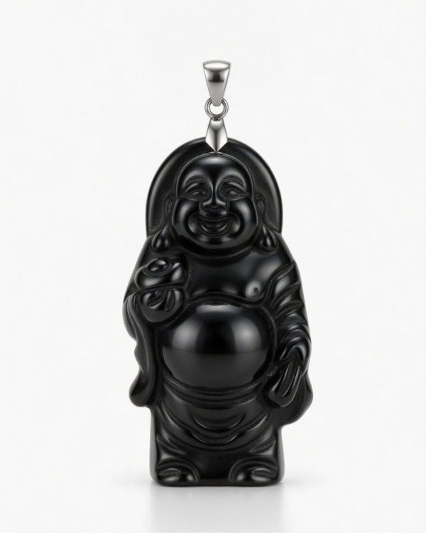 Producto - DIJE BUDA OBSIDIANA NEGRA PLATA 950