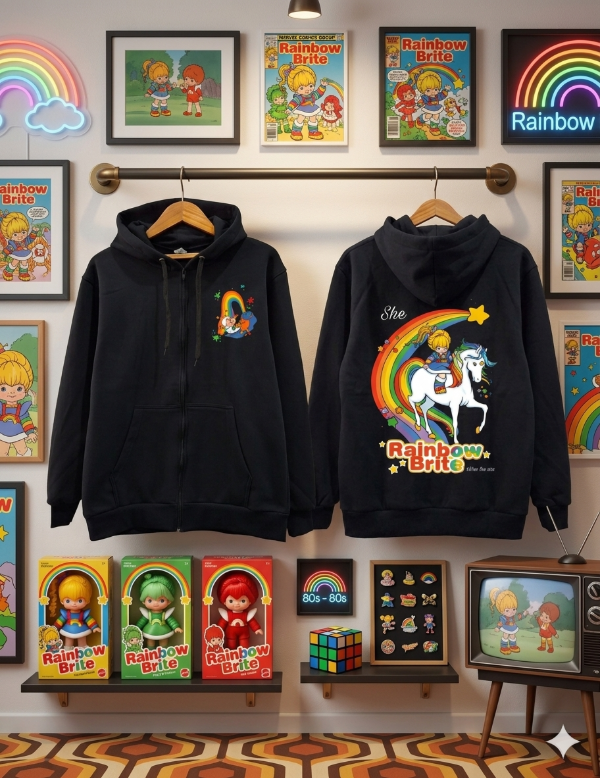 Producto - Campera Algodon con Capucha Rainbow Brite She Negra