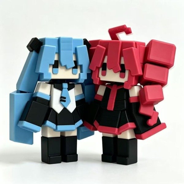Producto - HATSUNE MIKU y KASANE TETO - Llavero 3D c/articulación (Por unidad) - 0