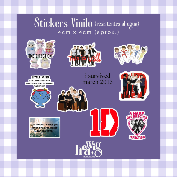 Producto - Pack 10 Stickers Vinilo ONE DIRECTION