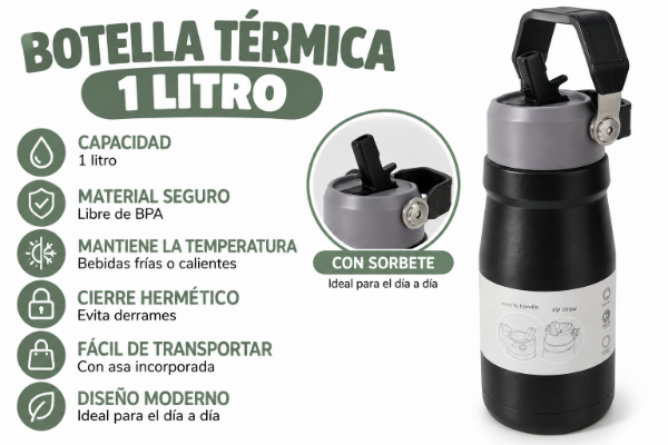 Producto - Botella Térmica 1 Litro - 0