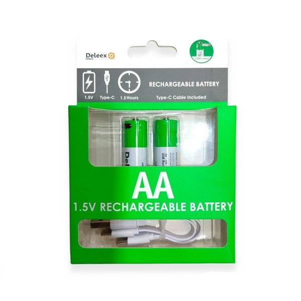 Producto - Pilas Aa Recargables con Cable Tipo C