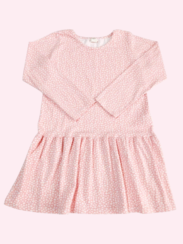 Producto - Vestido manga larga rosa con florcitas blancas Cheeky 7/8 años