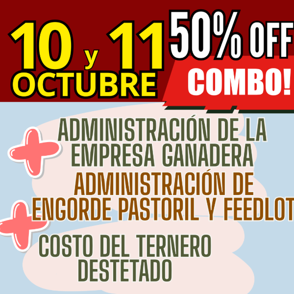 Producto - COMBO 3 CURSOS:Gestión Ganadera + Costo del Ternero + Engorde Pastoril y Feedlot - 0