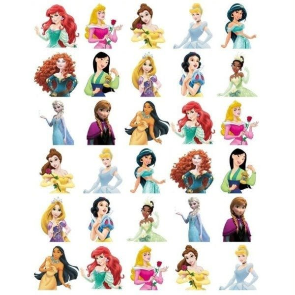 Producto - PLANCHAS A4 PREDISEÑADAS PRINCESAS DISNEY - TATUAJES TEMPORALES - 1
