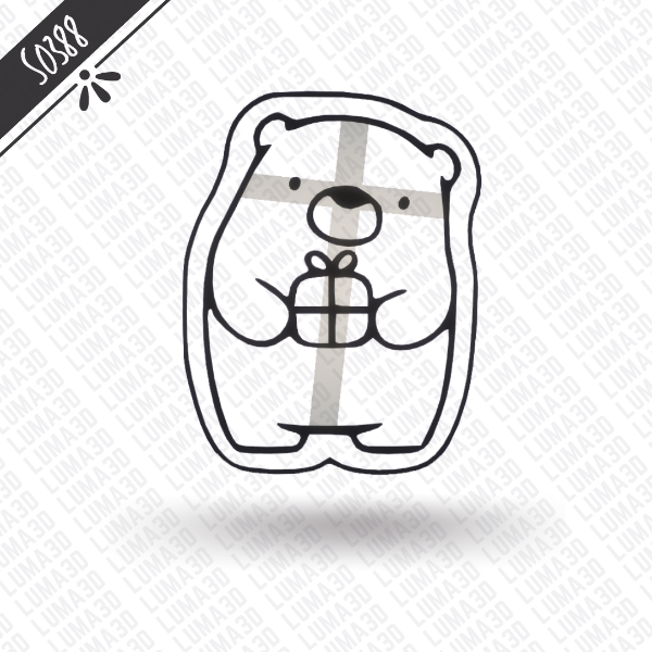 Producto - S0388 - Oso con regalo (Animales de bosque)