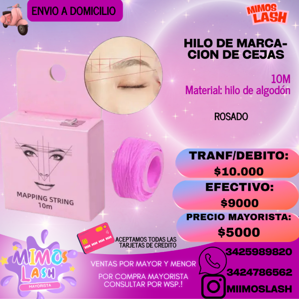 Producto - HILO DE MARCACION DE CEJAS ROSADO