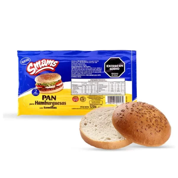 Producto - Pan de Hamburguesa SIN GLUTEN Smams 2 unidades