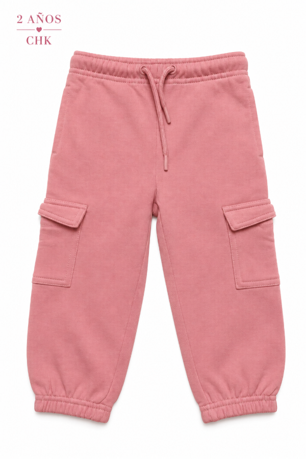 Producto - Pantalón jogger cargo rosa marca CHK - 0
