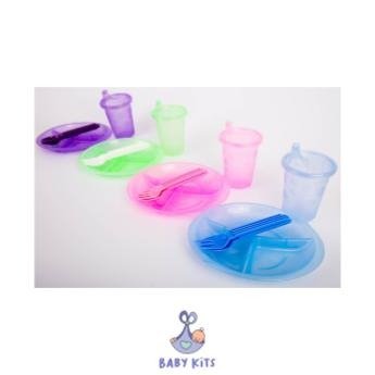 Producto - SHURITA SET ALMUERZO PLATO PLAYO, BOWL, VASO C/ PICO Y CUB.