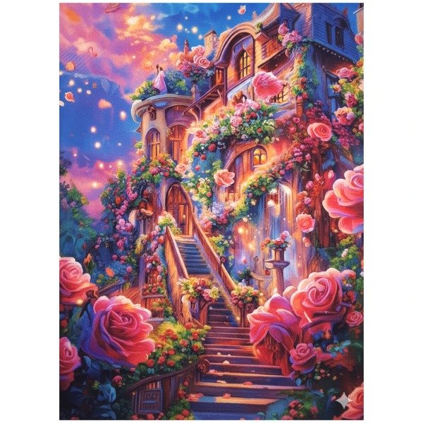 Producto - DIAMOND PAINTING 40X50 CASITA DE ROSAS