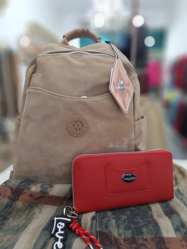 Producto - Mochila Gamuzada AMAYRA Beige