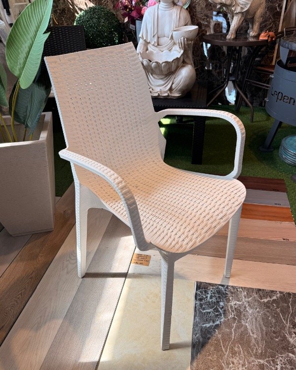 Producto - Silla melody con apoya brazo blanca