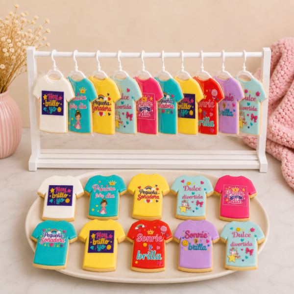 Producto - LAMINA COMESTIBLE REMERA COLORIDAS NENA - 0