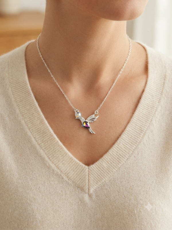 Producto - Collar colibri tornasol 45cm - 1