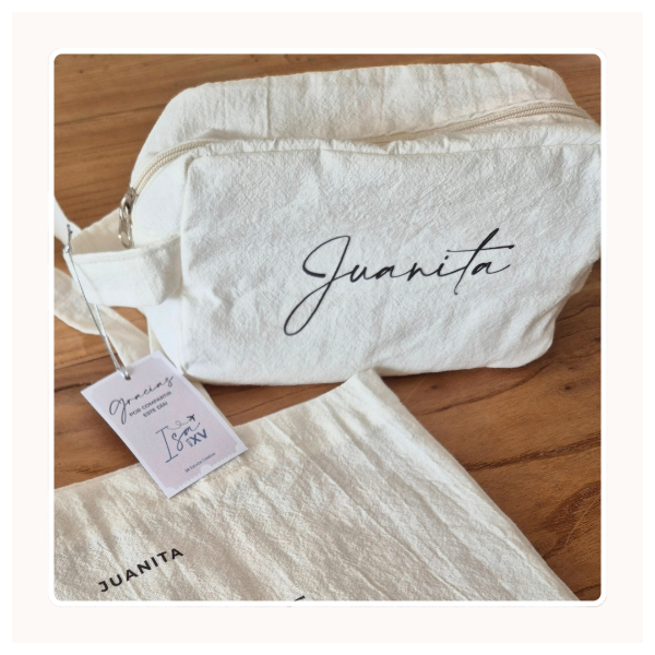 Producto - Neceser en tusor off white personalizado - 0