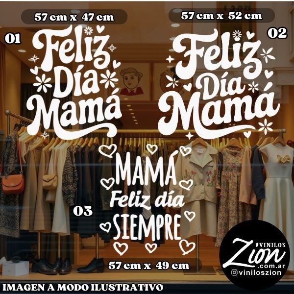Producto - Vinilos decorativos: Dia de la Madre Feliz dia Mama varios modelos