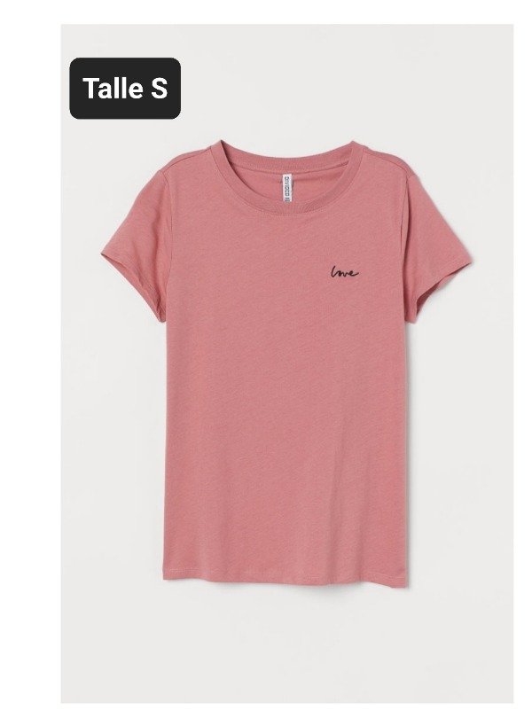Remera manga corta HyM talle S rosa