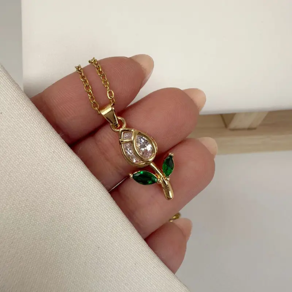 Producto - Collar Tulipán strass blanco