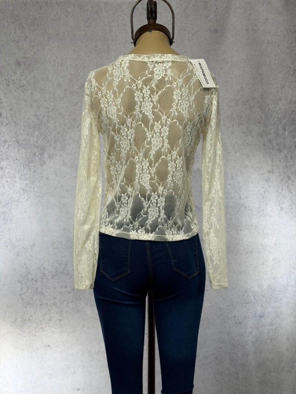 Producto - REMERA CERIN ENCAJE MANTECA - 3