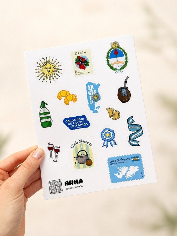 Producto - Plancha de stickers ARGENTINA