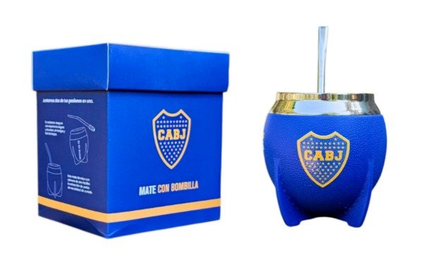 Producto - Mate Termico Boca Juniors Oficial + Bombilla Grabada