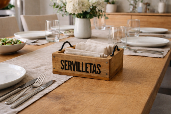 Producto - Caja "servilletas" con tiradores de campo