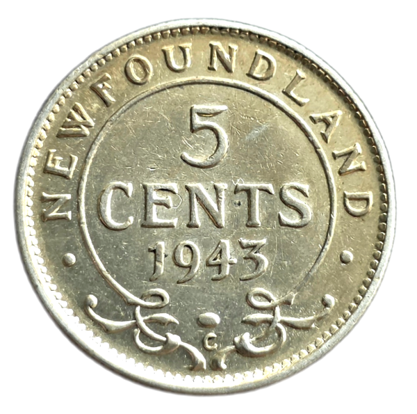 Producto - Terranova 5 Cents 1943 (II Guerra Mundial) Jorge V Km#19 (Ag 925) VF+