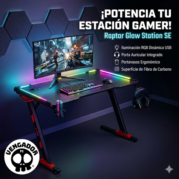 Producto - Escritorio Gamer Raptor Glow Station SE RGB