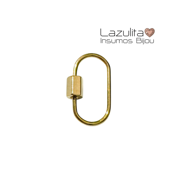 Producto - MOSQUETÓN CIERRE ACERO DORADO OVAL FINO