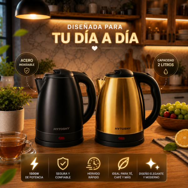 Producto - Pava Eléctrica Acero Inoxidable 2Lt 2000W Hytoshy TC-01