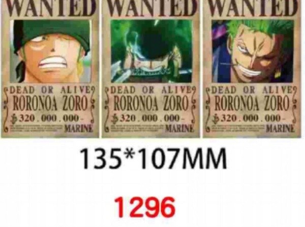 Producto - STICKER 3D ONE PIECE ZORO WANTED