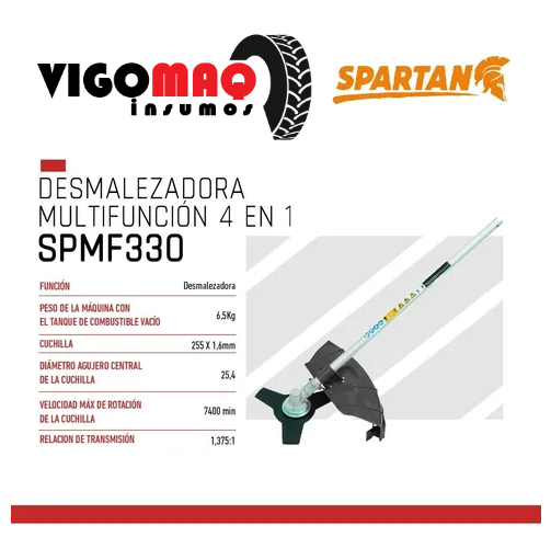 Desmalezadora Motoguadaña 33cc MULTIFUNCION 4 EN 1 Spartan (SPMF330) -  VIGOMAQ