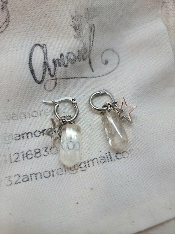Producto - Aros Mini Péndulos Cuarzo Cristal