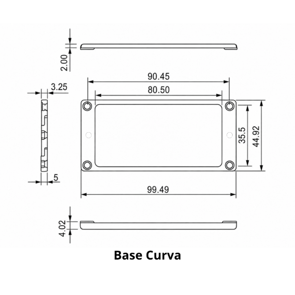 Producto - Marco Humbucker 7 cuerdas Base curva Modelo 95 Negro por unidad - 3